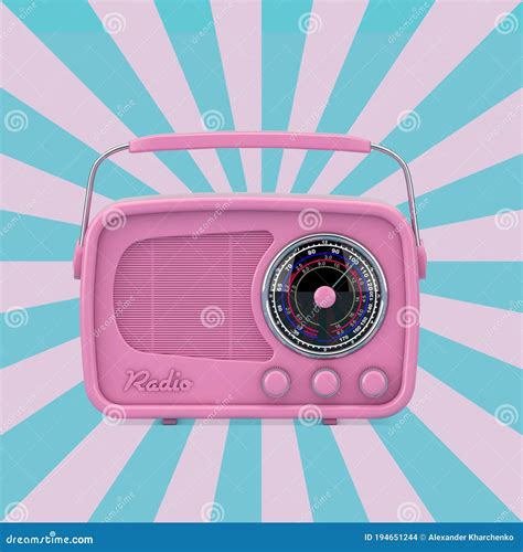 Pink Vintage Radio. 3d Rendering Stock Illustration - Illustration of ...