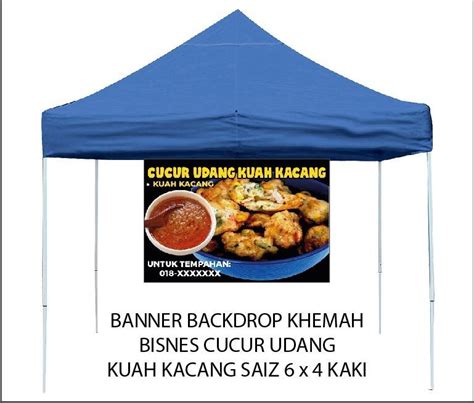 Jom Tembah Banner Khemah Niaga Bisnes Cucur Udang Kuah Kacang Ready