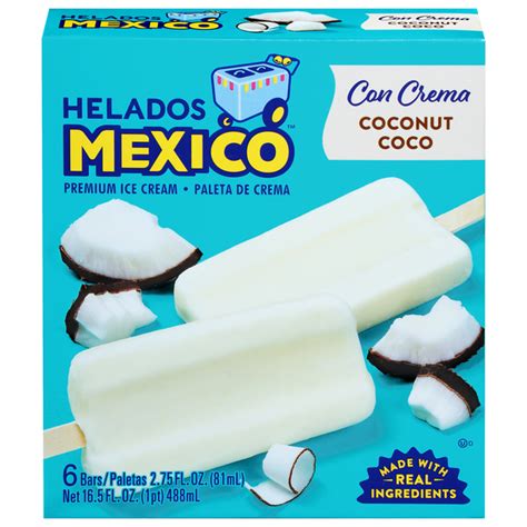 Save On Helados Mexico Con Crema Coconut Coco Ice Cream Bars 6 Ct