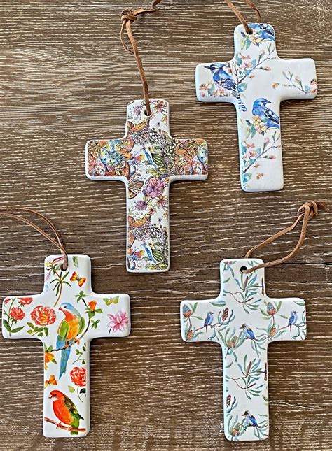 Handmade Hanging Ceramic Cross Small Wall Hanging Unique Etsy Canada