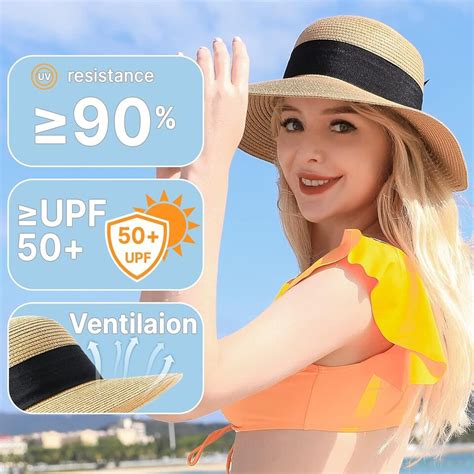 Beach Sun Hats For Women Straw Hat For Women Upf 50 Uv Sun Protection Summer H Ebay