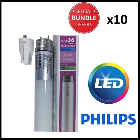 10PCS PHILIPS ECOFIT 16W T8 LED TUBE COOL DAYLIGHT 4FT 1200MM Shopee