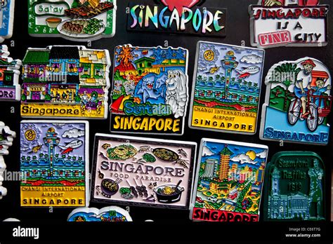 Singapore Chinatown Souvenir Fridge Magnets Stock Photo Alamy