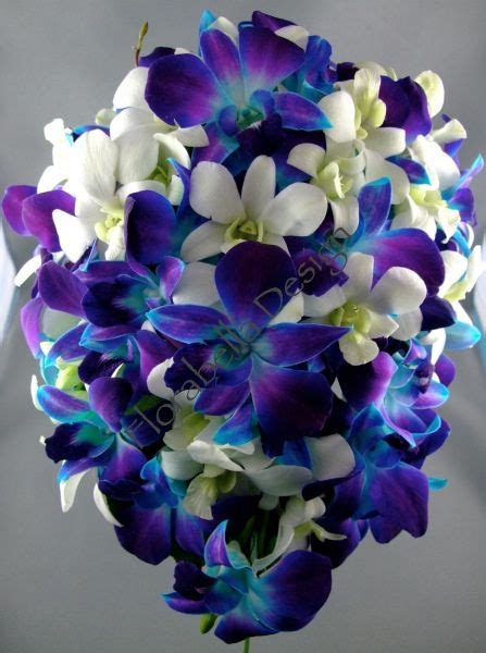 Blue Orchid Bridal Bouquet | Purple bridal bouquet, Wedding flowers ...