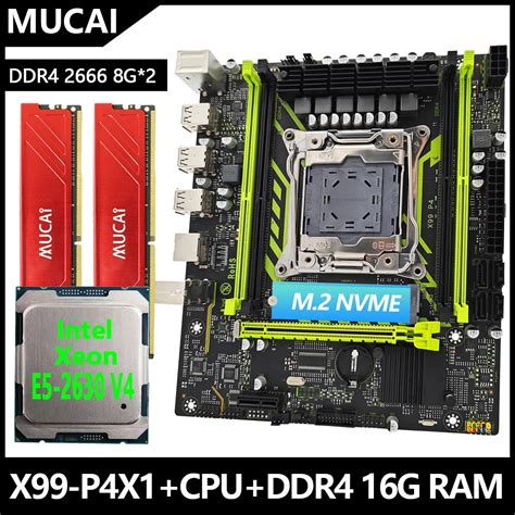 MUCAI X99 P4X1 Motherboard LGA 2011 3 Kit Set With DDR4 16GB 2 8GB