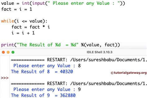 Python Program To Find Factorial Of A Number