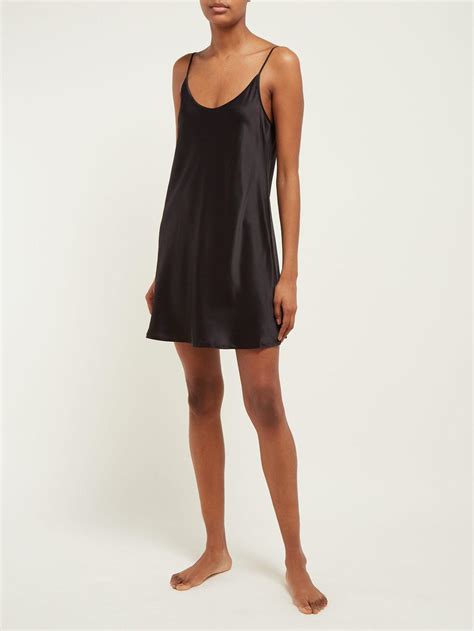 La Perla Semplice Silk Satin Slip Dress In Black Lyst