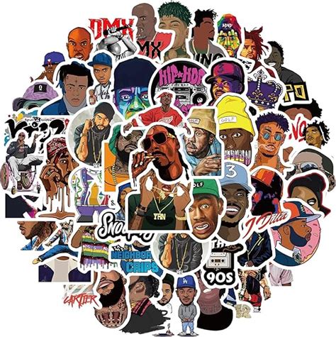 Amazon.com: FIEIJ Rapper Mixed Stickers 50PCS Singer Stickers Pack ...