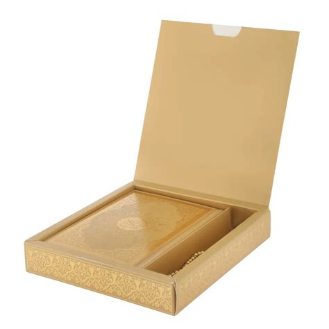 Thermo Leather Gilded Quran Set Pearl Tasbeeh Shamua Paper Traditional