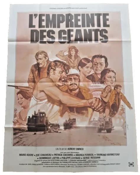 AFFICHE DE CINÉMA d époque du film L EMPREINTE DES GEANTS de 1980