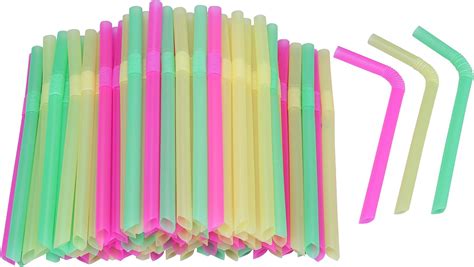 Amazon Jumbo Flexible Smoothie Plastic Straws Pcs Assorted