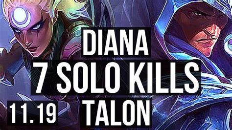 Diana Vs Talon Mid M Mastery Solo Kills Games