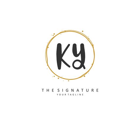 Ky Initial Letter Handwriting And Signature Logo A Concept Handwriting