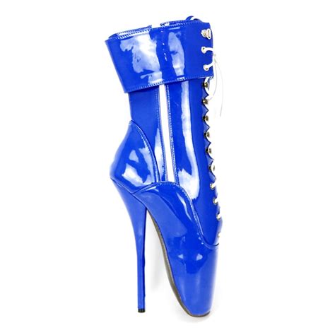 Extreme High 7 Inch Spike Heel Pointed Toe Patent Leather Exotic Fetish