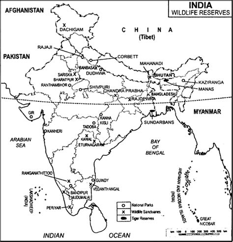 Outline Wildlife Sanctuaries In India Map Image Hd Wallpaper