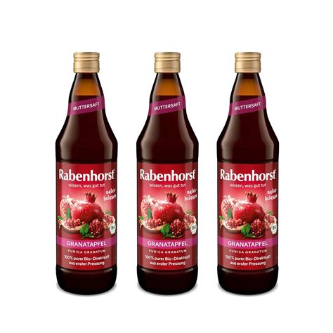 Rabenhorst Granatapfel Muttersaft Bio 3er Pack 3 X 700 Ml 100