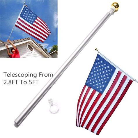 Buy Aluminum 5ft Metal Telescoping Flag Pole Portable