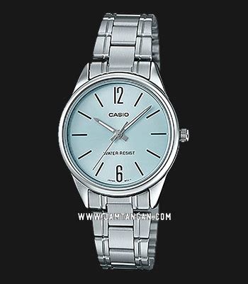 Casio General Ltp V D Budf Light Blue Dial Stainless Steel Band