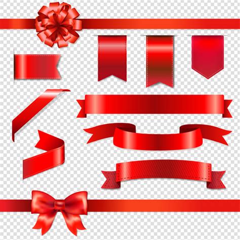 Red ribbon vector free download