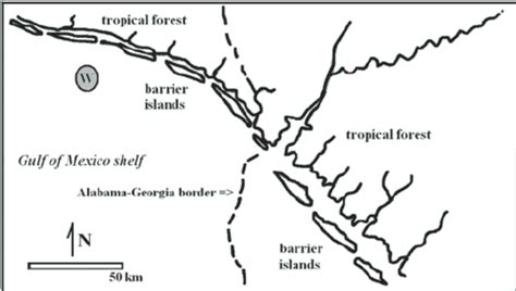 Late Cretaceous paleogeography of the Alabama-Georgia state border ...