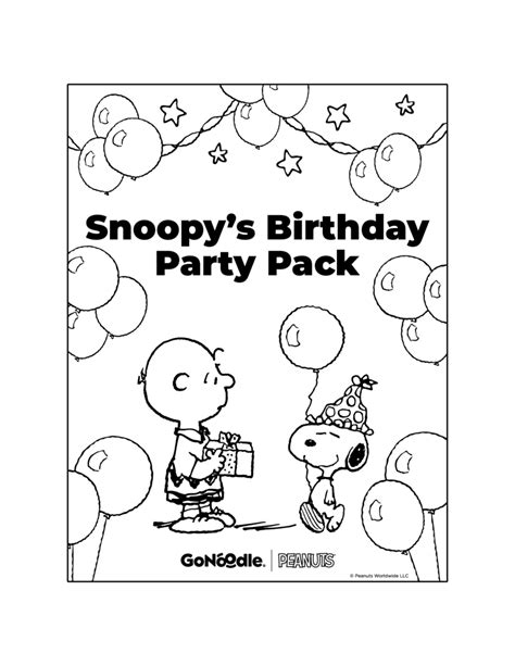 Gonoodle Snoopys Birthday Party Pack