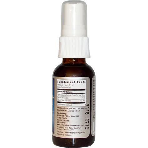 Natural Path Silver Wings Colloidal Silver Herbal Tincture Spray 150