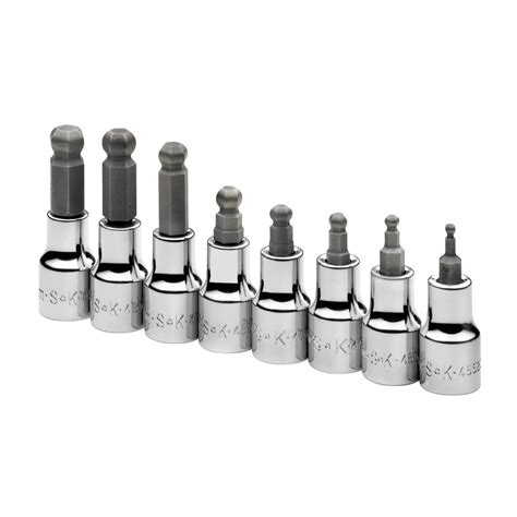 3 8 In Dr Metric Ball Hex Bit Socket Set 8 Pc