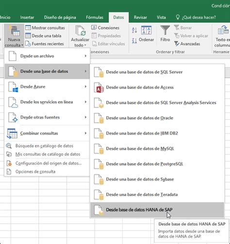 Conectarse A Una Base De Datos Sap Hana Power Query