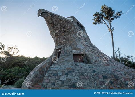 Statue of the Eagle of Atlantida on the Gold Coast in Uruguay Editorial ...