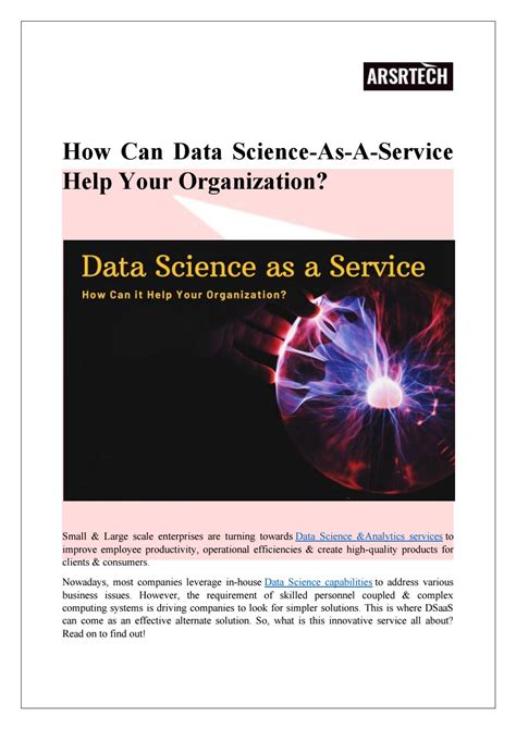 How Can Data Science As A Service Help Your Organization By ARSR