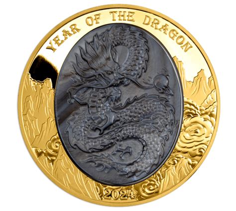 Dragon Mother Of Pearl Lunar Year 5 Oz Gold Coin 100 Solomon Islands