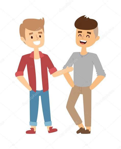 Two Friends Vector Illustration — Stock Vector © Adekvat 109588390