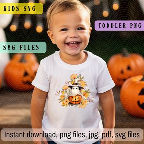 Kids Svg Halloween Cute Ghost Svg Retro Halloween Png Etsy