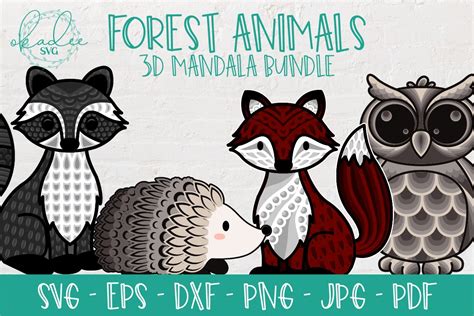 3D Mandala SVG Bundle, Forest Animal Bundle, Mandala Bundle (646533 ...