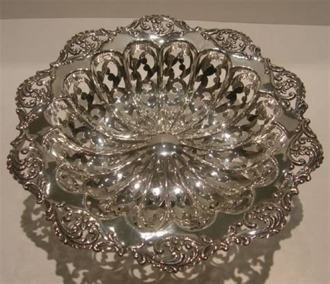 Magnificent Antique Sterling Silver Fruit Bowl Or Comport Walker And Hall