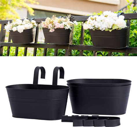 Amazon FUFUUIQY 5 Pack Metal Iron Hanging Flower Pots 11 Inch