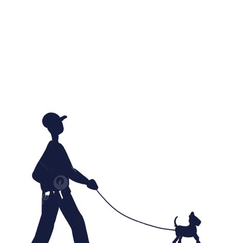 Man Walking Dog Silhouette PNG Free, Man Walking The Dog Silhouette ...