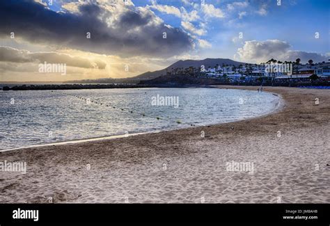 The Playa Flamingo beach in Lanzarote Stock Photo - Alamy