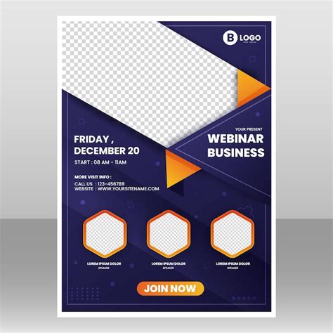 Premium Vector Webinar Business Poster Template