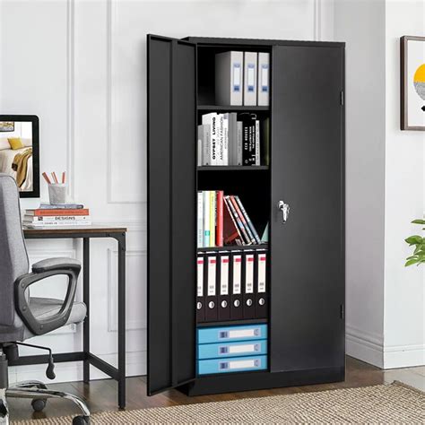 Intergreat Black Metal Storage Cabinet Doors Locking Steel Storage