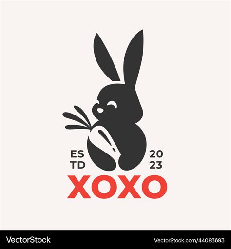 Bunny carrot logo icon Royalty Free Vector Image