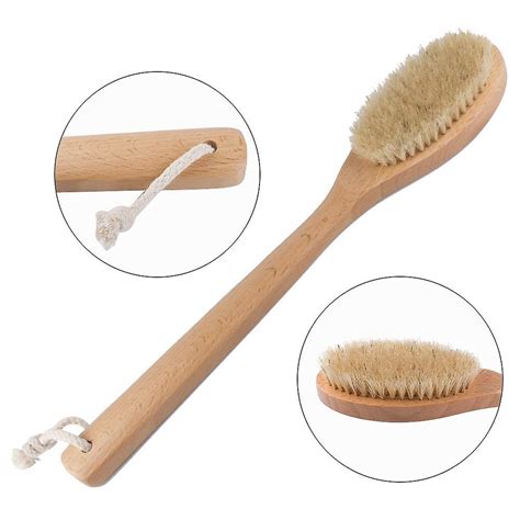 Body Brush Bad Borstel Natuurlijke Borstelharen Rug Scrubber Met