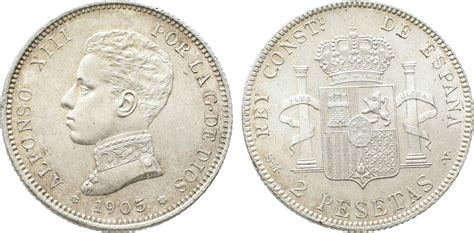 Spanien Pesetas Madrid Alfonso Xiii Prachtexemplar