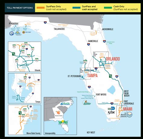 florida map  airports tourist map