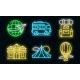 Excursion Icons Set Vector Neon By Ylivdesign Graphicriver