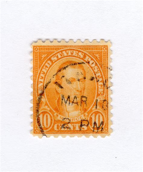 Us Postage Stamp Cent Orange Monroe Perf Used Etsy