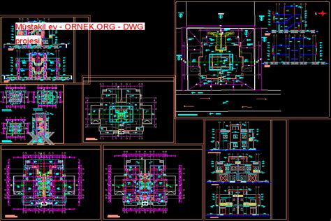 M Stakil Ev Dwg Projesi Autocad Projeler