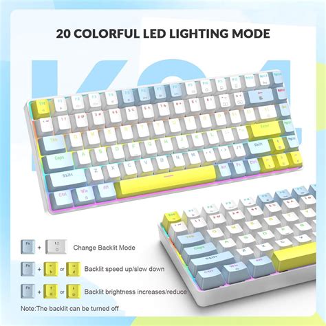 ZIYOU LANG RK K Wired Mechanical Gaming Keyboard Hot Swappable With Rainbow LED Backlit