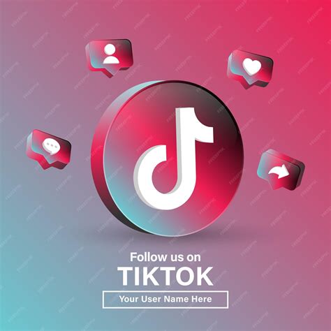 Premium Vector Follow Us On Tiktok 3d Logo In Modern Circle For