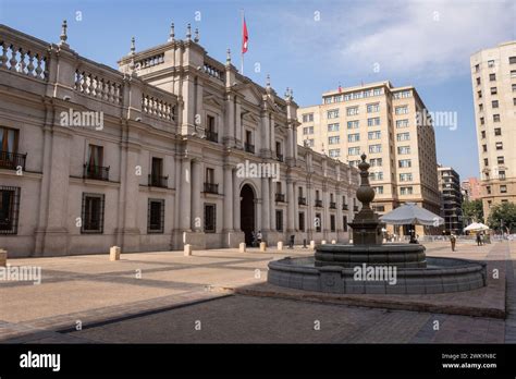 Facade Of Presidential Palace Historic Building In Santiago Chile